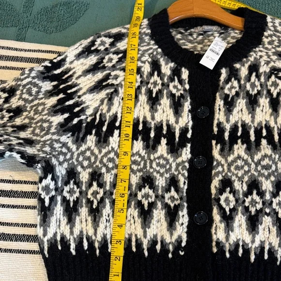 NWT J. Crew Cropped Fair Isle cardigan Med - Picture 8 of 10